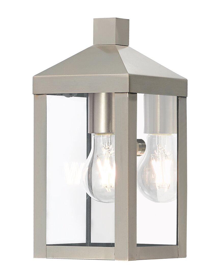 Livex Lighting 1-light Brushed Nickel Outdoor Wall Lantern In Metallic