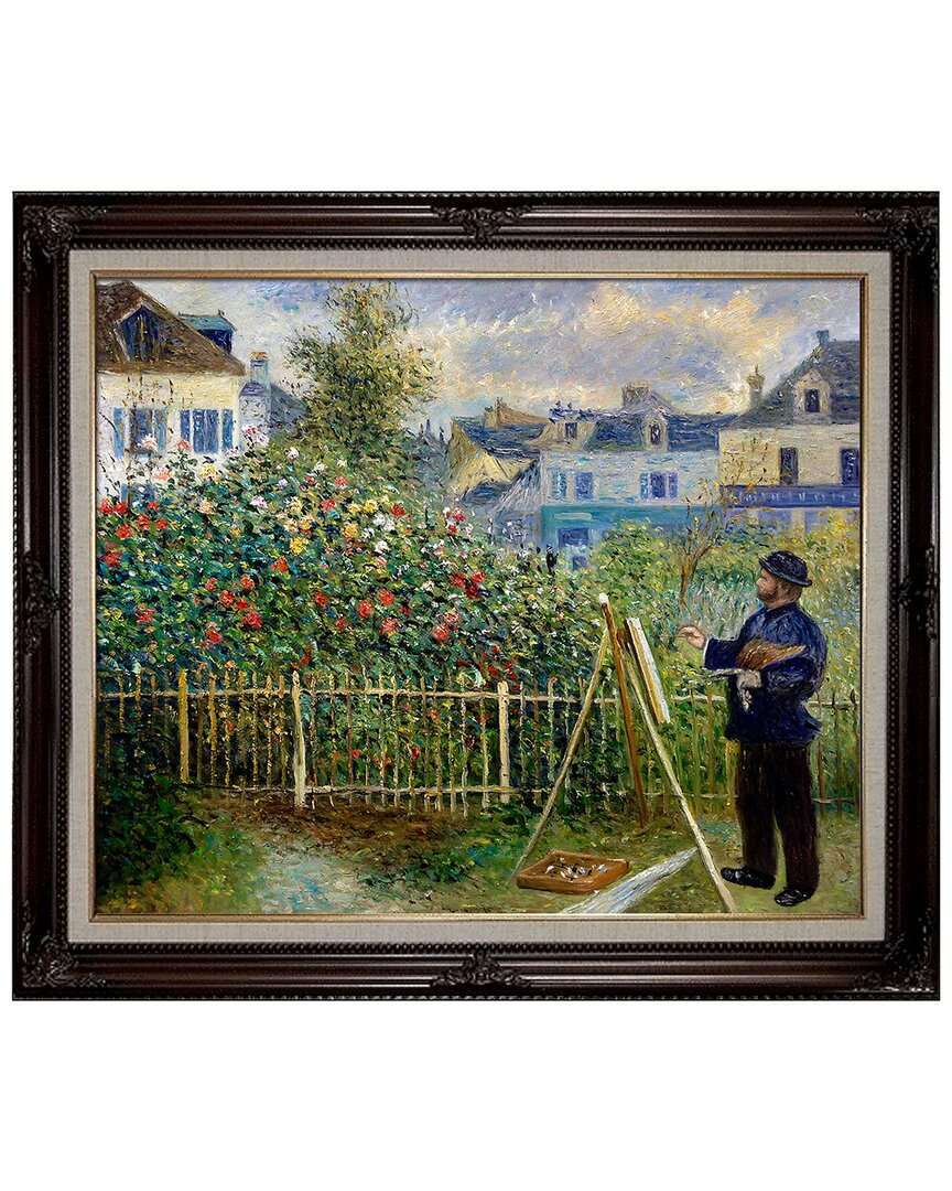 La Pastiche Monet Painting In His Garden At Argenteuil, 1873 Framed Art Print In Multicolor