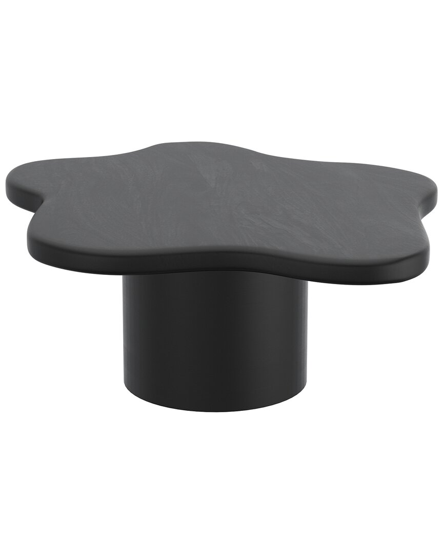 Worldwide Home Furnishings Mid-century Modern Solid Mango Wood Large Coffee  Table In Black