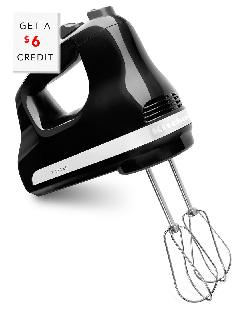 Kitchenaid 5-speed Ultra Power Lightweight Hand Mixer Khm512 In Onyx Black