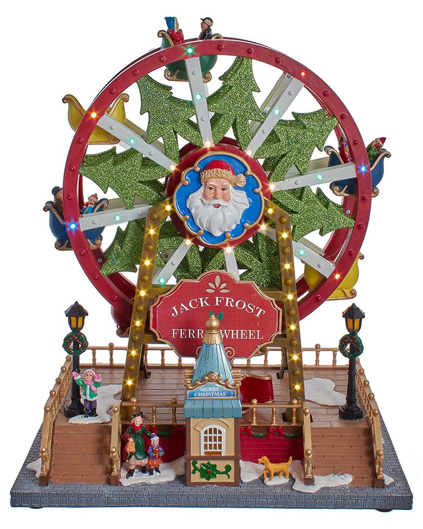 Kurt Adler 13-inch Lighted Musical Christmas Ferris Wheel With Motion In Multi
