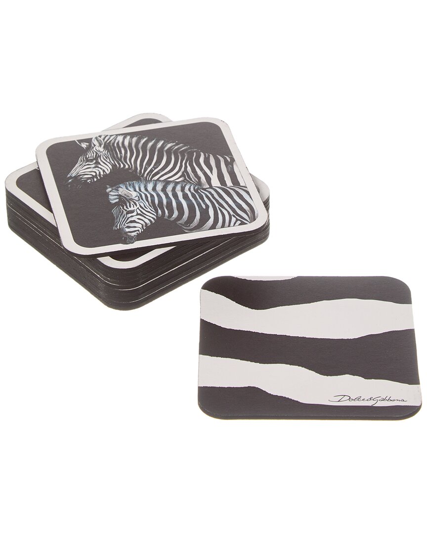 Shop Dolce & Gabbana Set Of 12 Zebra Coasters