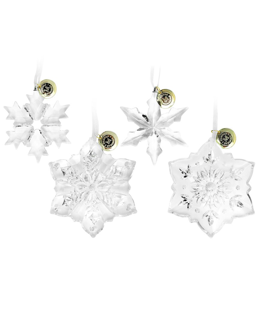 Martha Stewart Holiday 4pc Crystal Snowflake Ornament Set In Clear