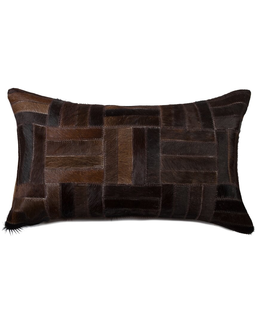 Natural Group Torino Parquet Cowhide Pillow In Brown