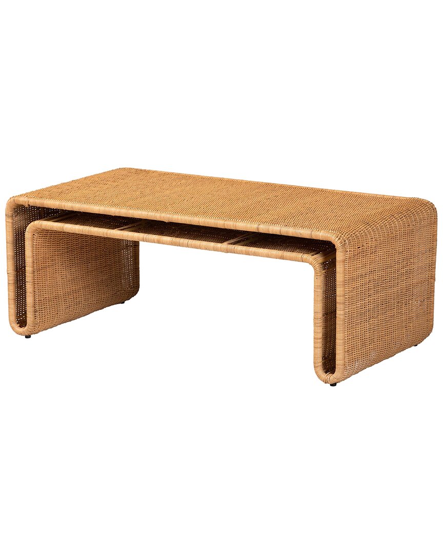 Baxton Studio Nevada Bohemian Rattan Coffee Table