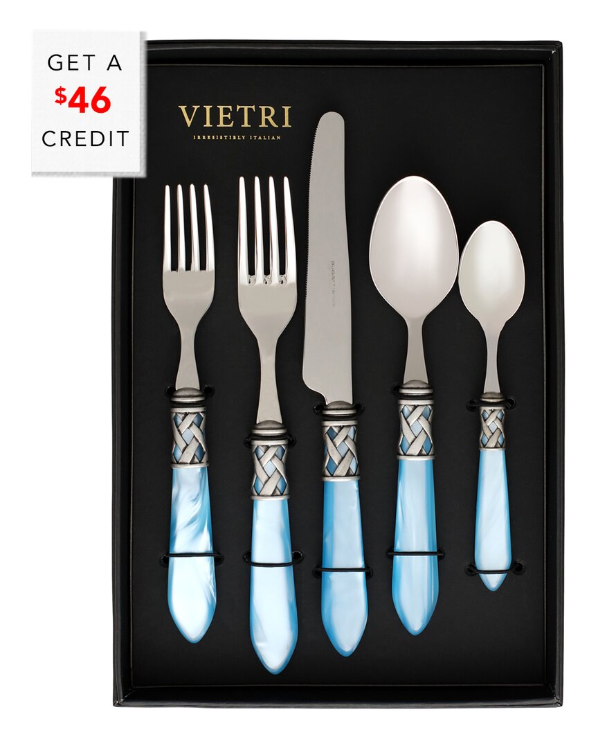 Vietri Aladdin Antique 20pc Flatware Set With $46 Credit In Clear