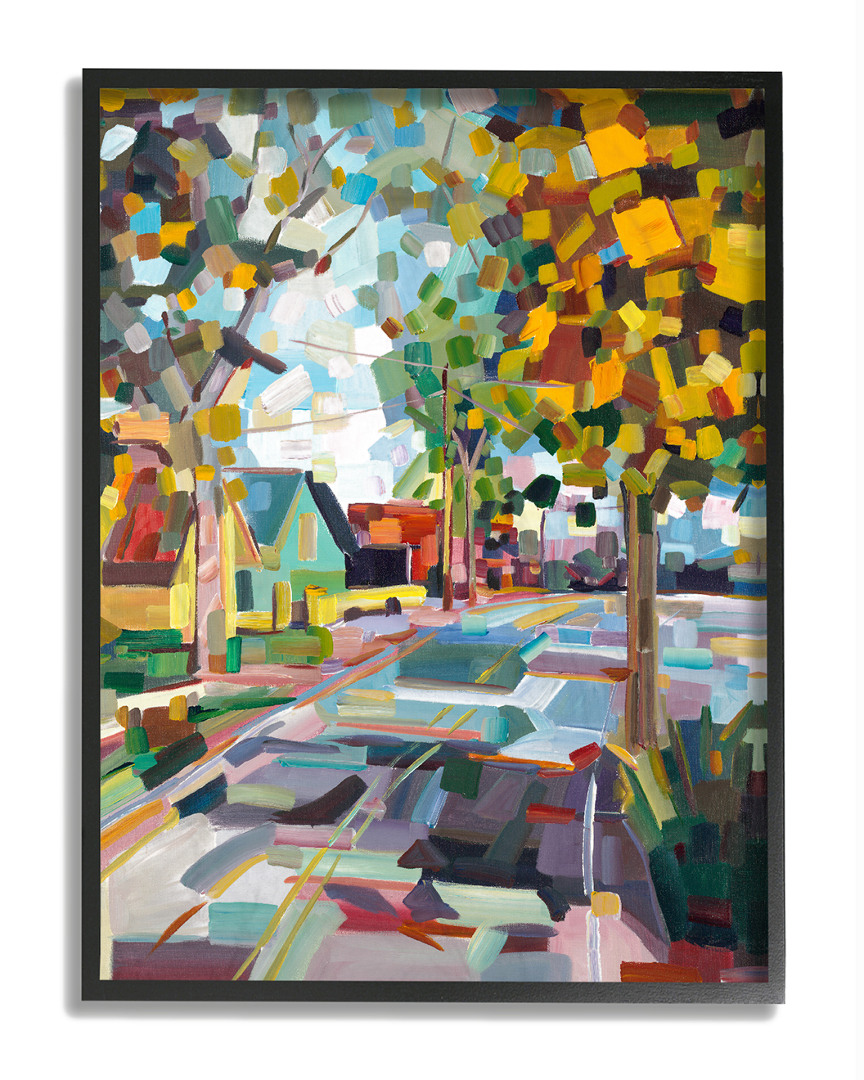 Stupell Geometric New England Fall Scene Framed Art