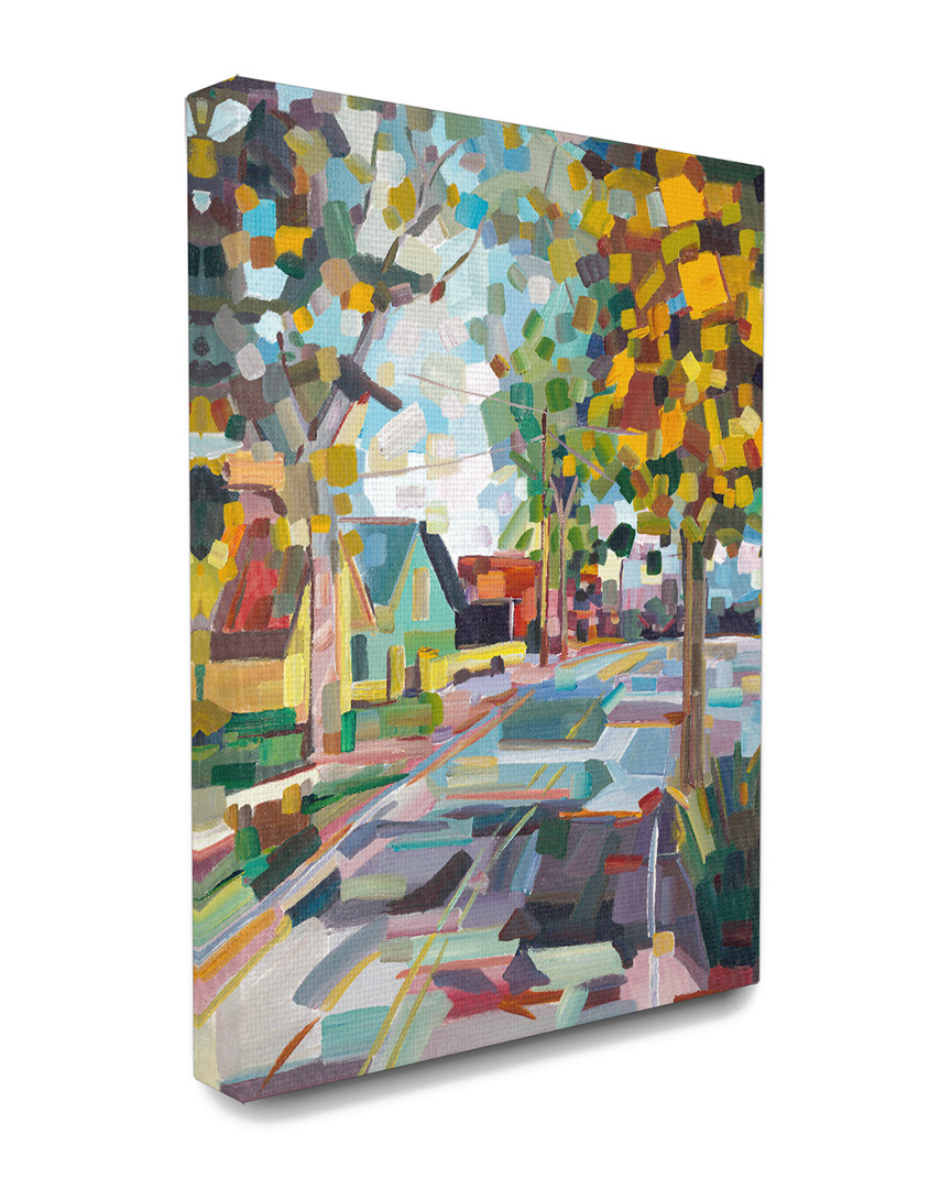 Stupell Geometric New England Fall Scene Canvas Art
