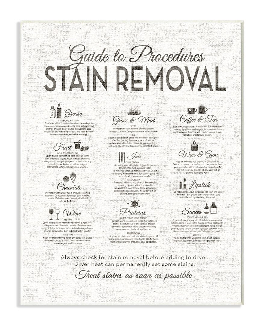 Stupell Guide To Stain Removal Linen Look
