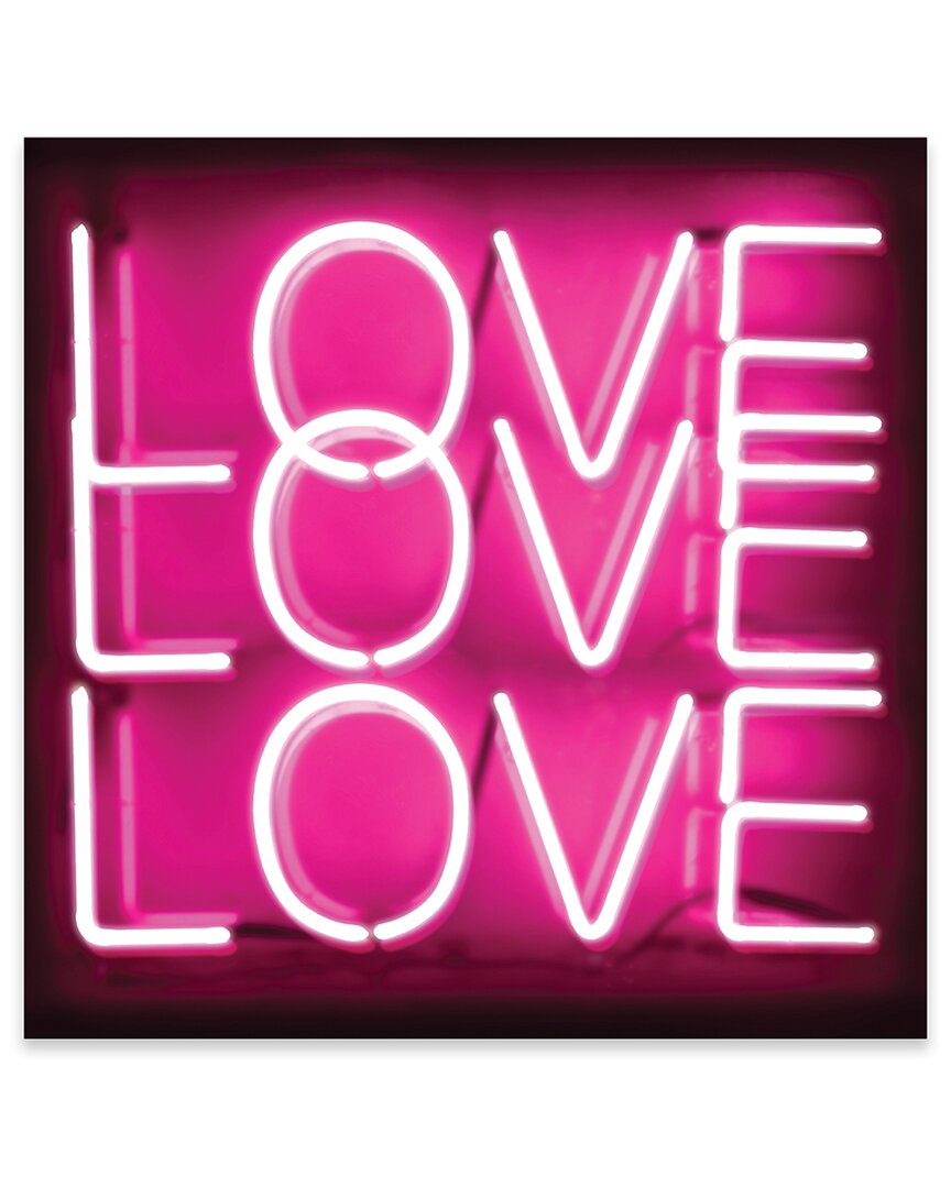 Icanvas Neon Love Love Love Print On Acrylic Glass By Hailey Carr