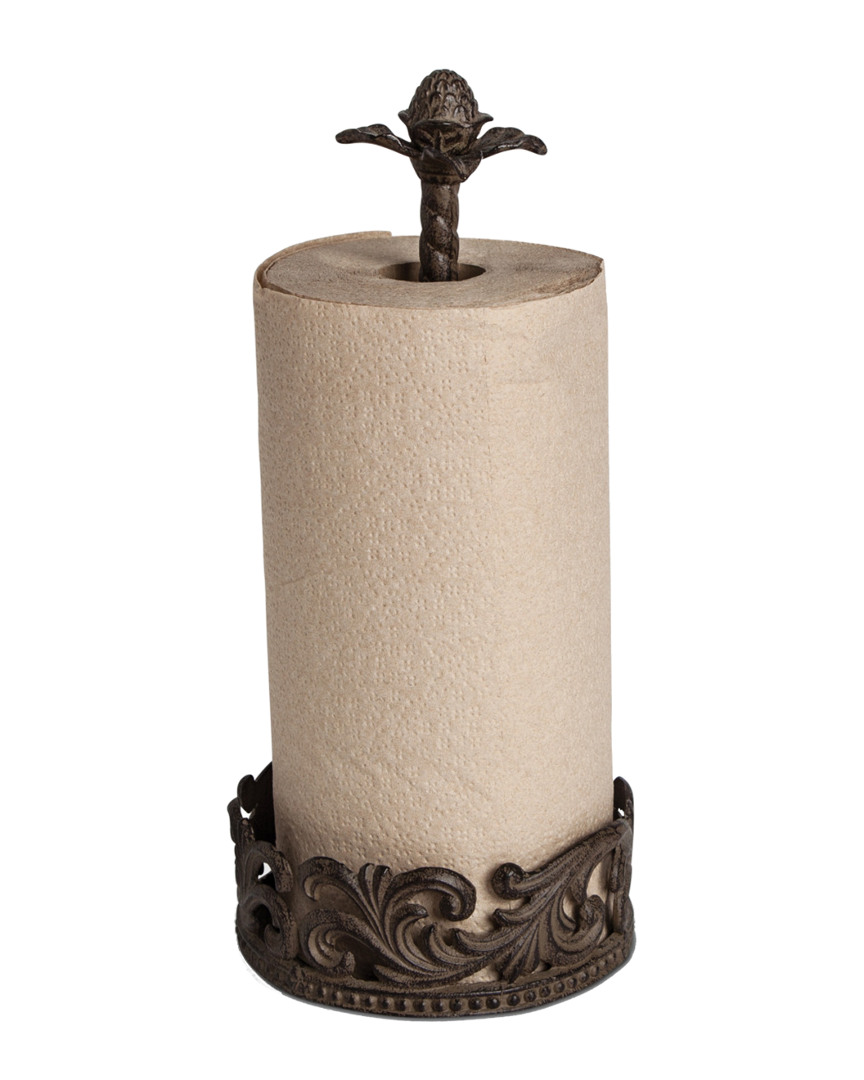 Gerson International Gg Collection Paper Towel Holder In Acanthus Leaf Cast Metal