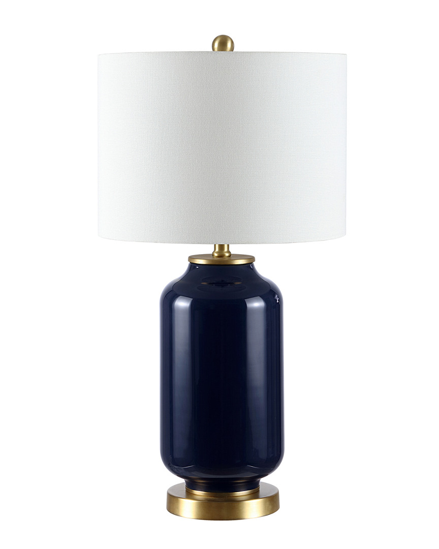 Shop Safavieh Amaia Glass Table Lamp In Navy