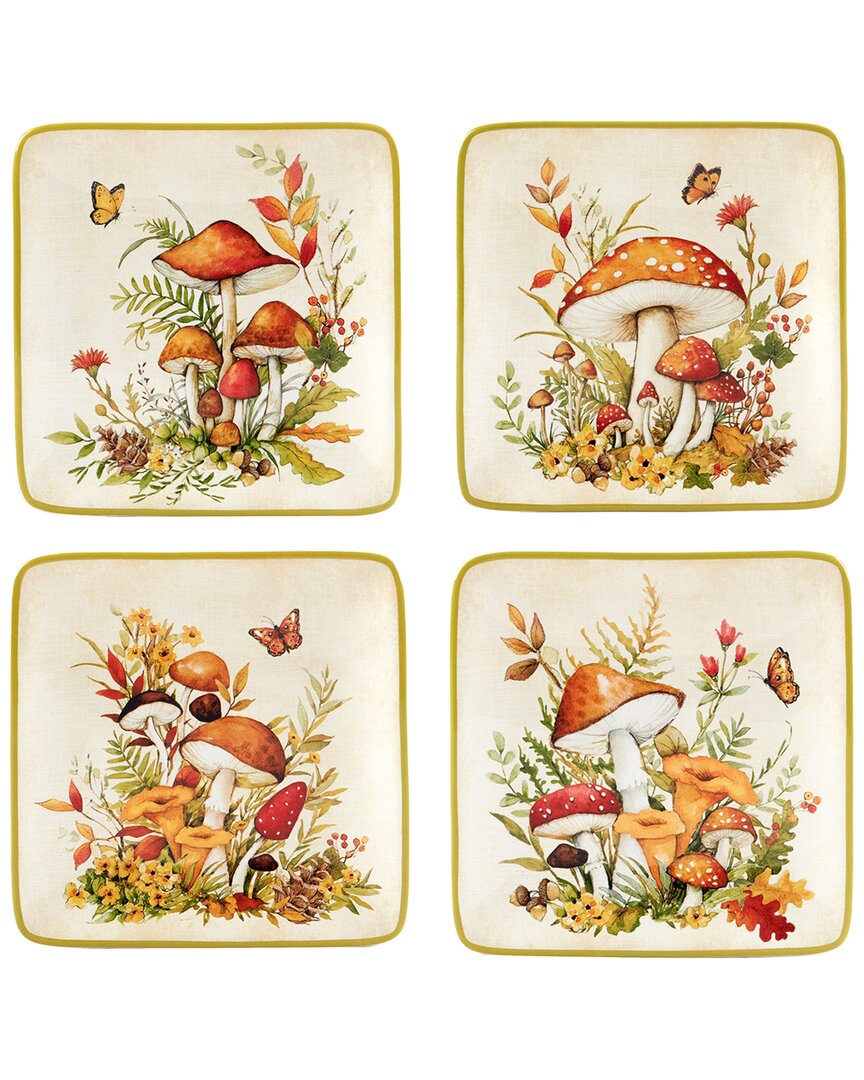 Certified International Woodland Critters Canape Plates, Set Of 4