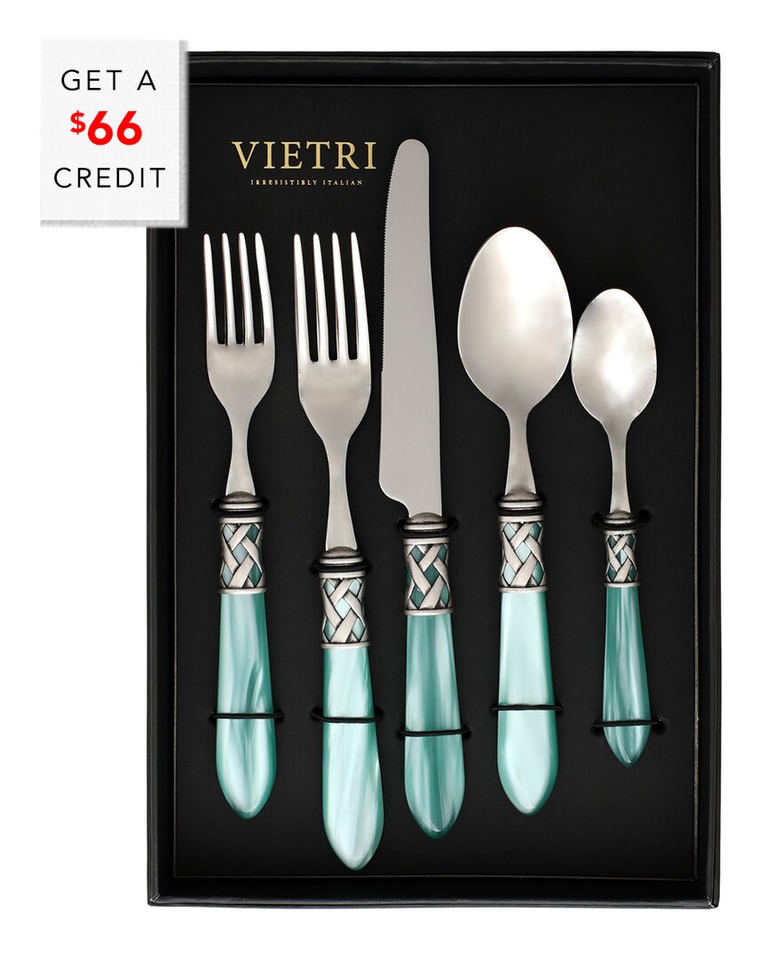 Vietri Aladdin Brilliant 20pc Flatware Set With $46 Credit In Blue