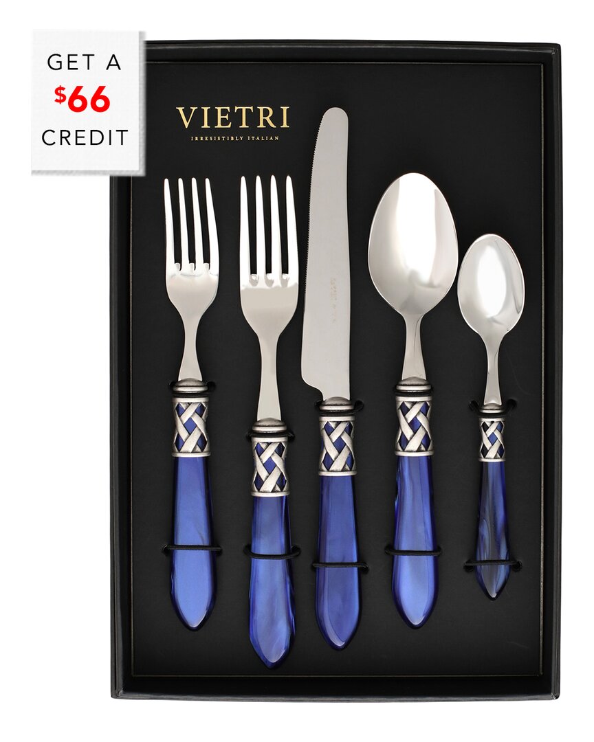 Vietri Aladdin Brilliant 20pc Flatware Set With $46 Credit In Blue