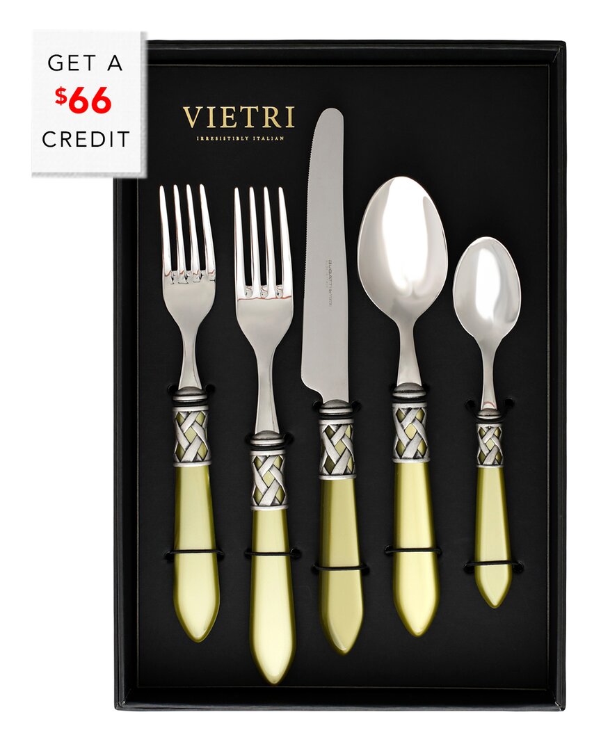 Vietri Aladdin Antique 20pc Flatware Set With $46 Credit In Green