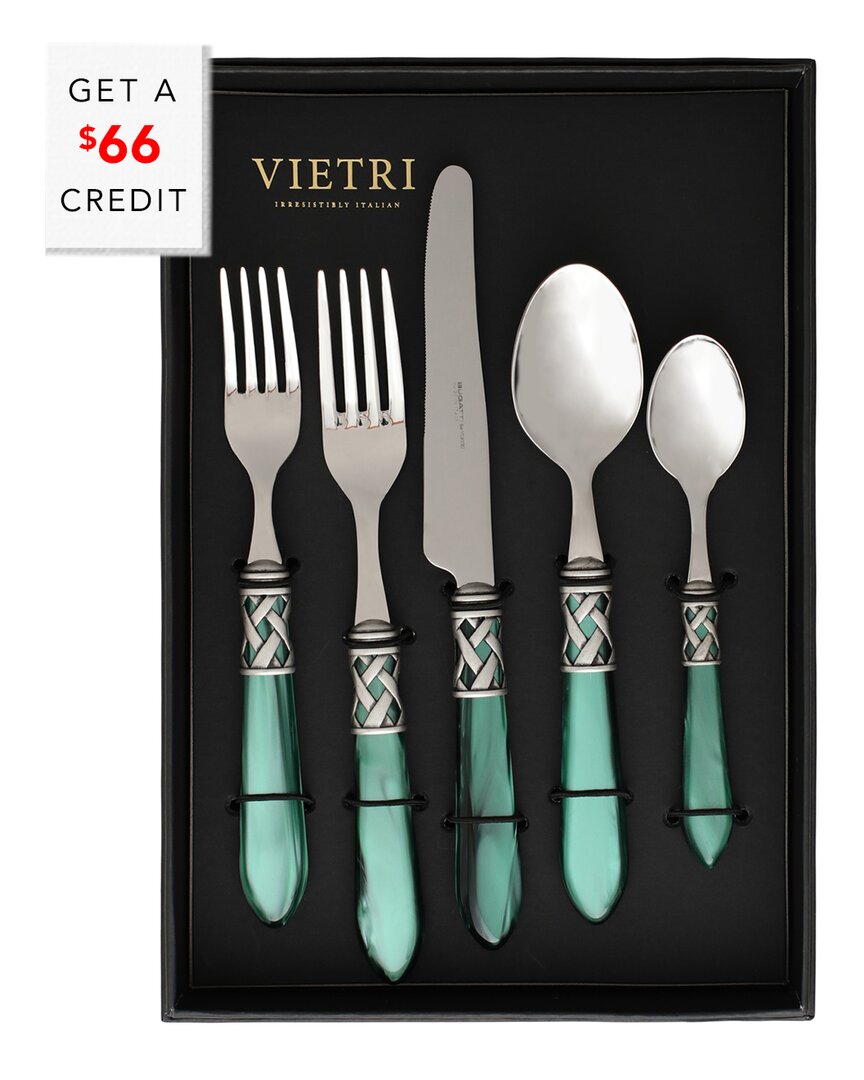 Vietri Aladdin Antique 20pc Flatware Set With $46 Credit In Blue