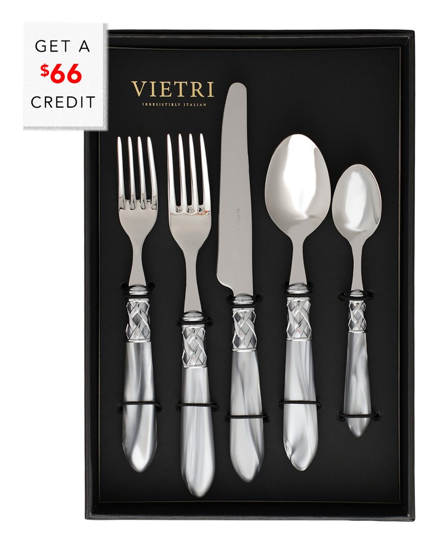 Vietri Aladdin Brilliant 20pc Flatware Set With $46 Credit In Gray