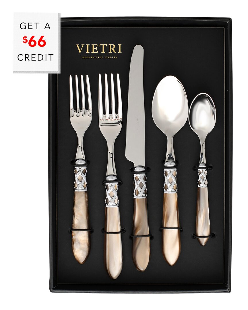 Vietri Aladdin Brilliant 20pc Flatware Set With $46 Credit In Neutral