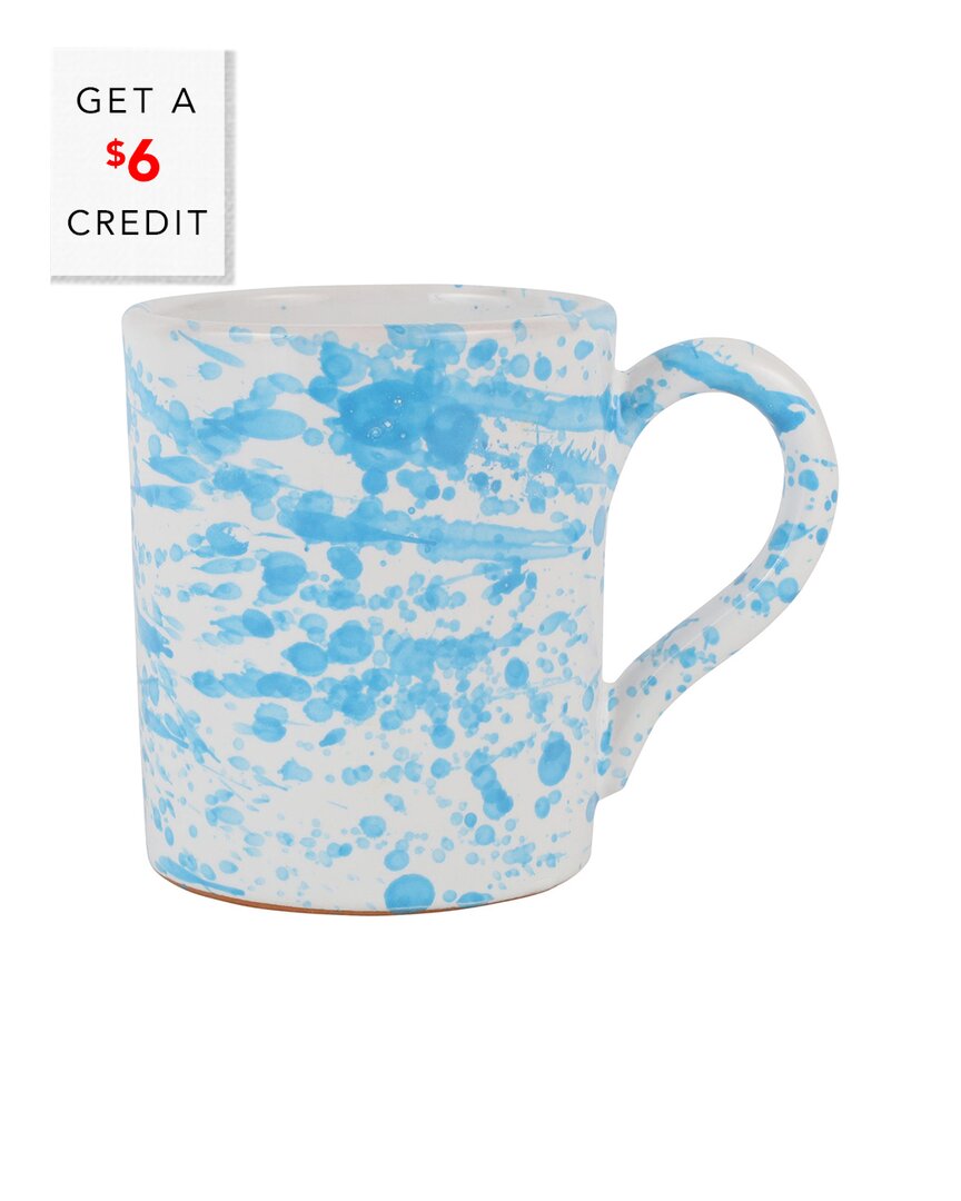Shop Vietri Amalfitana Splatter Mug With $6 Credit In Blue