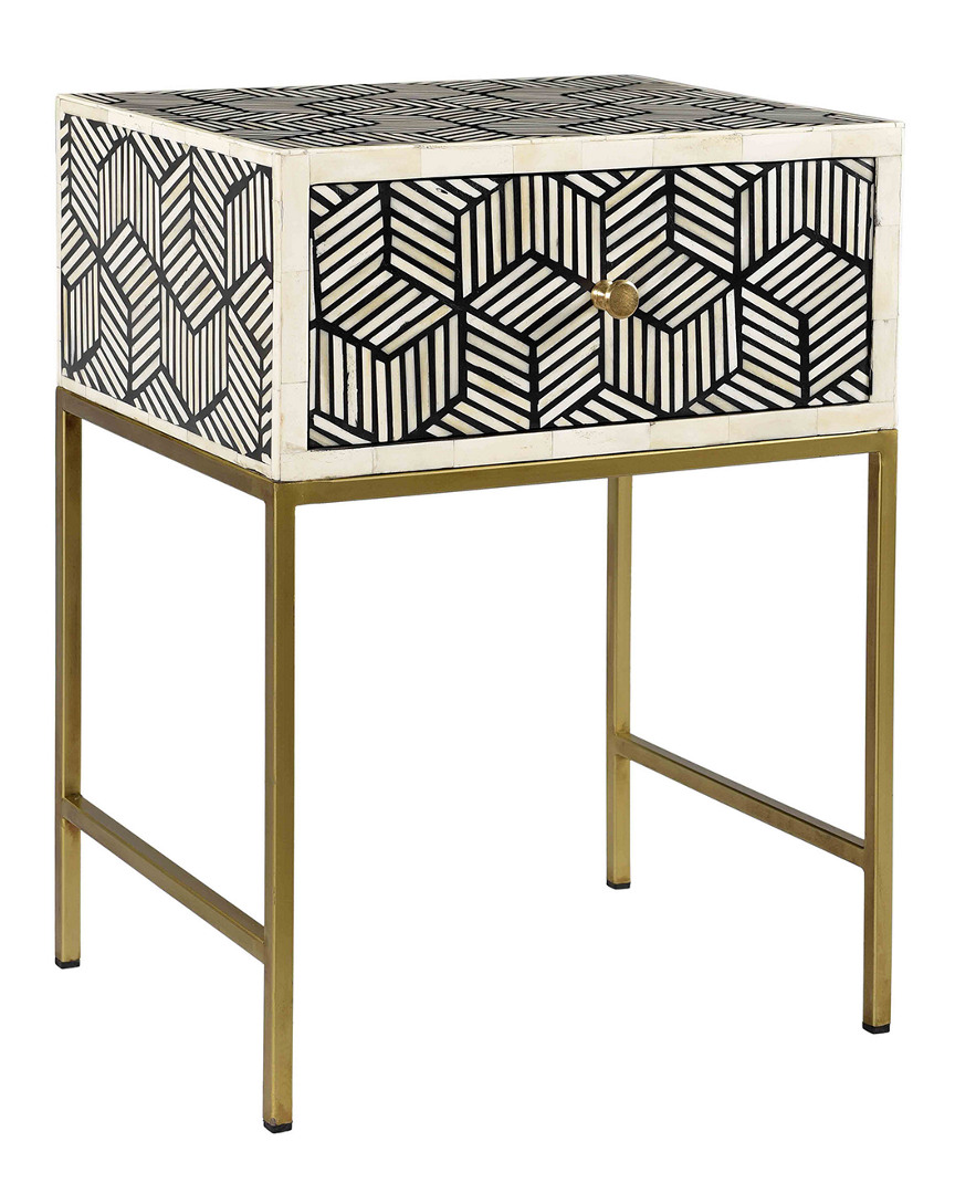 Tov Furniture Bone Inlay Side Table In Gold