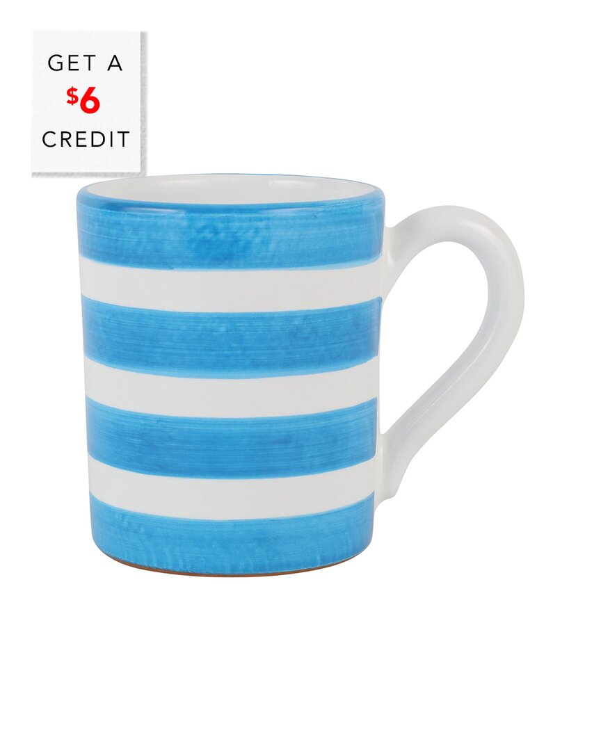 Vietri Amalfitana Stripe Mug With $6 Credit In Blue