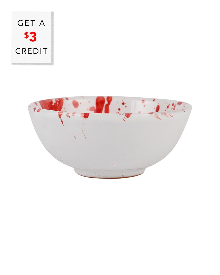 Vietri Amalfitana Splatter Dipping Bowl With $3 Credit In Red