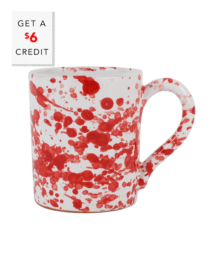 Shop Vietri Amalfitana Splatter Mug With $6 Credit In Red