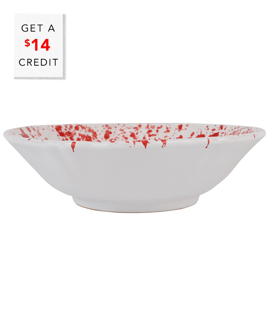 Vietri Amalfitana Splatter Serving Bowl With $14 Credit In Red