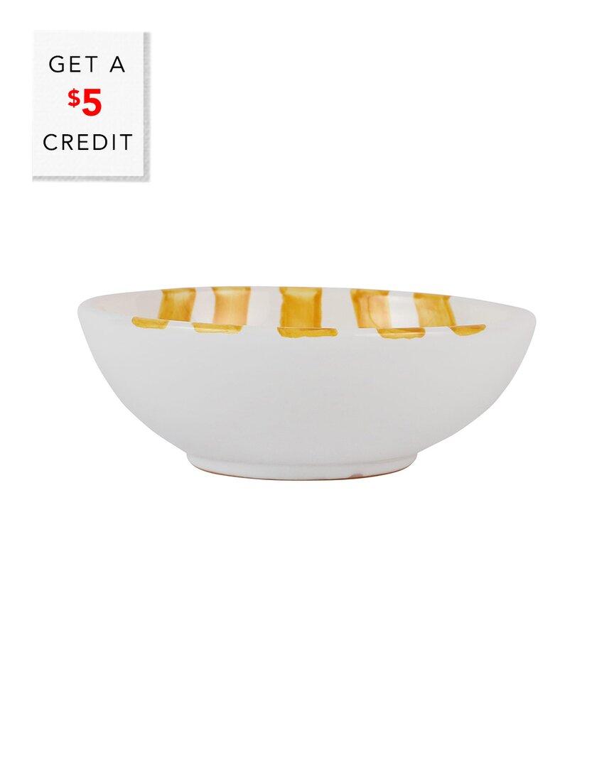 Vietri Amalfitana Stripe Cereal Bowl With $5 Credit In Yellow