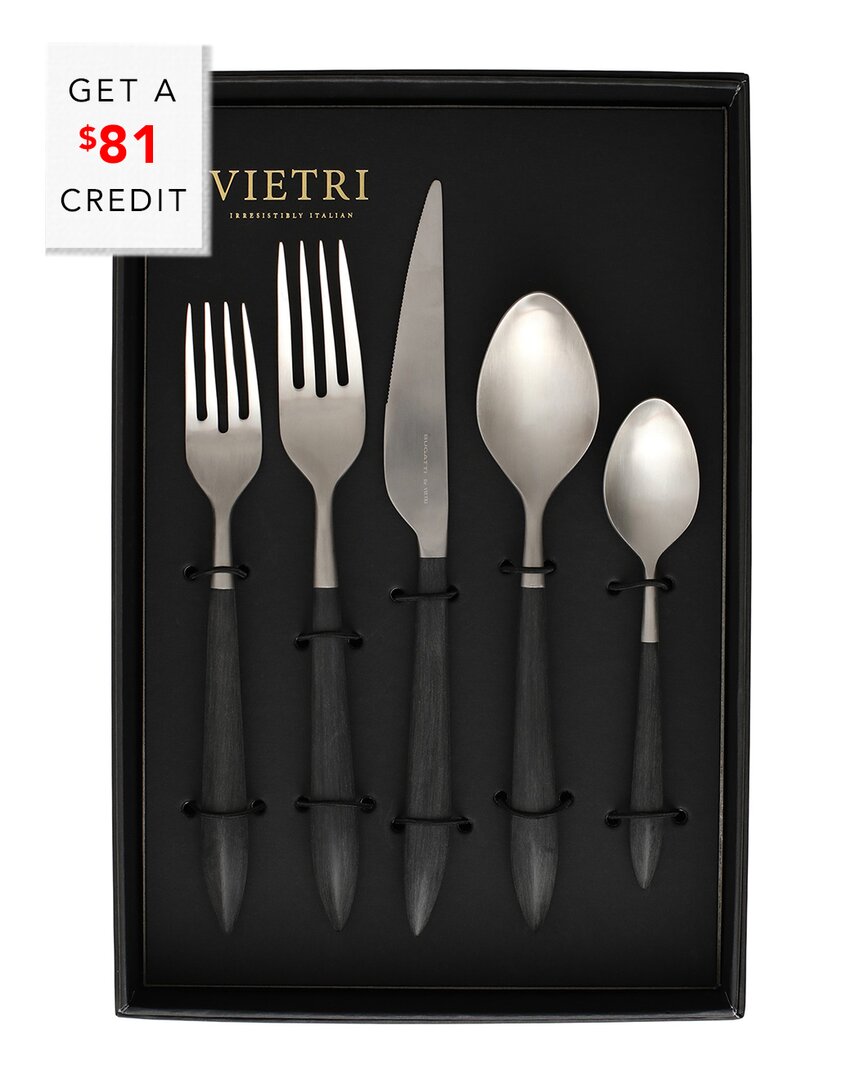 Vietri Ares Argento 20pc Flatware Set With $81 Credit In Black