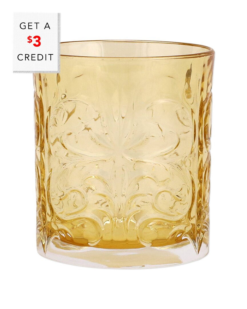 Shop Vietri Barocco Double Old Fashioned Glass With $3 Credit In Brown
