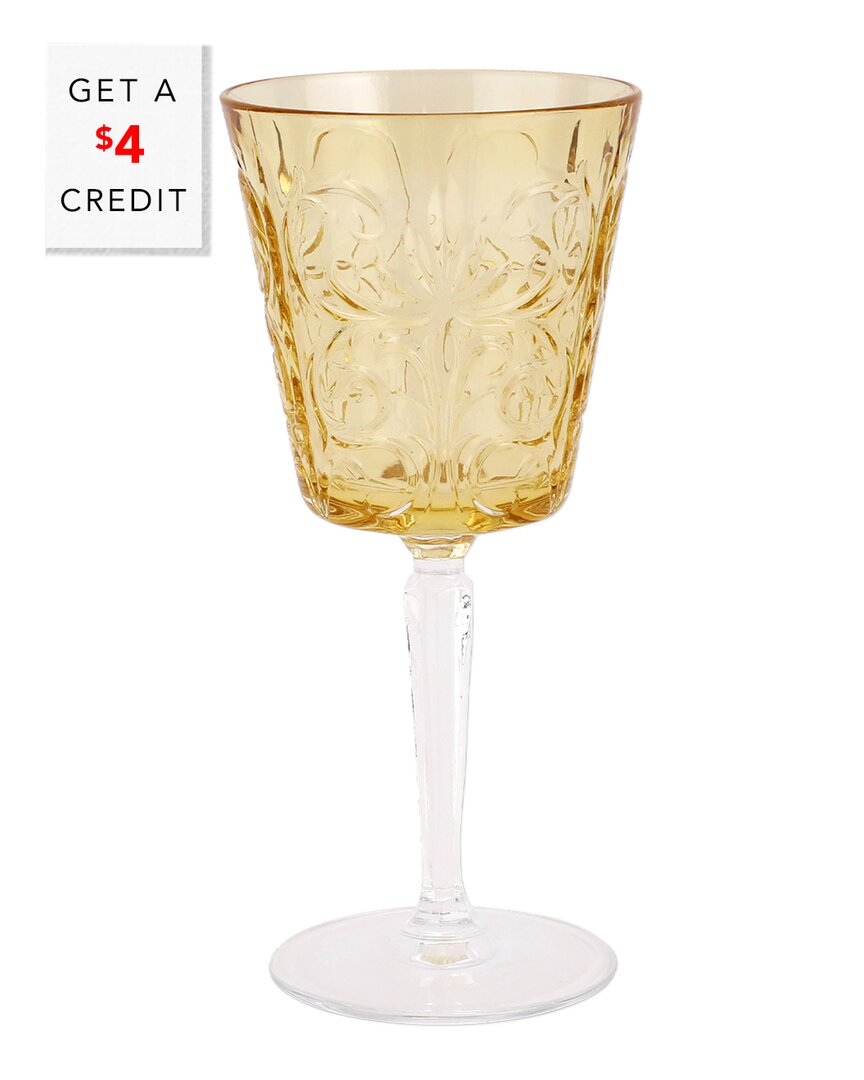 Shop Vietri Barocco Wine Glass With $4 Credit In Brown