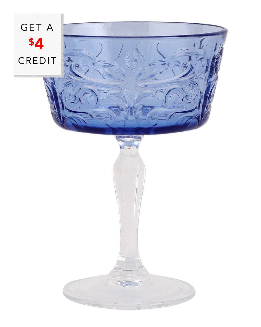 Shop Vietri Barocco Coupe Champagne Glass With $4 Credit In Blue