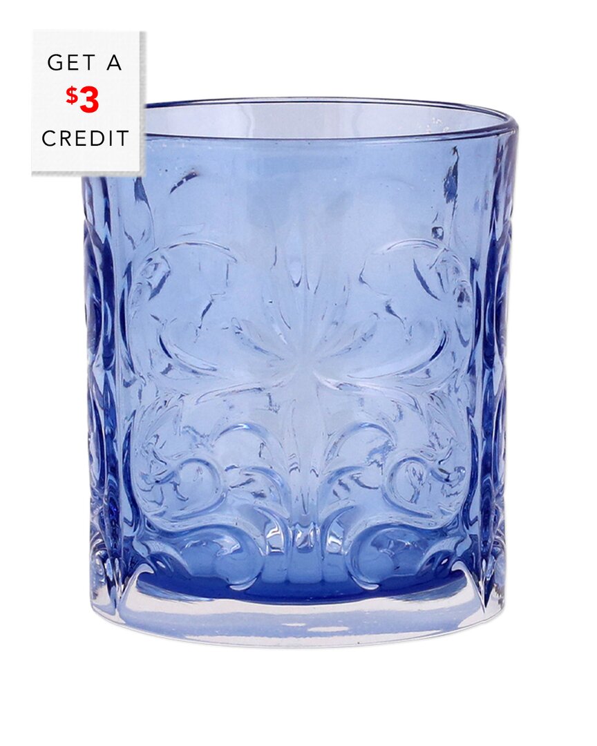 Shop Vietri Barocco Double Old Fashioned Glass With $3 Credit In Blue