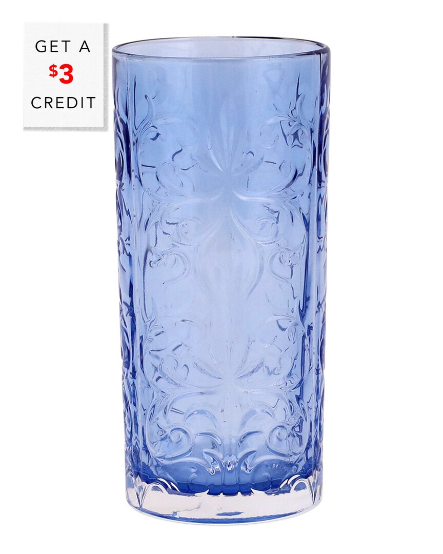 Shop Vietri Barocco High Ball Glass With $3 Credit In Blue