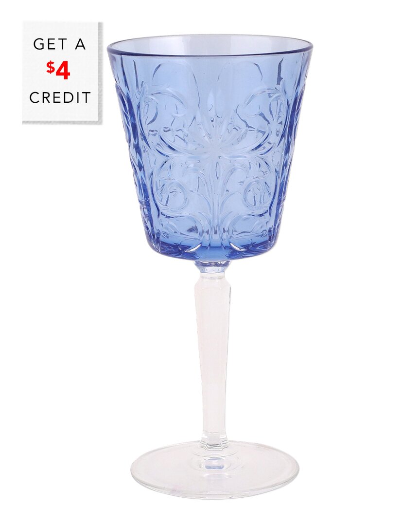 Shop Vietri Barocco Wine Glass With $4 Credit In Blue