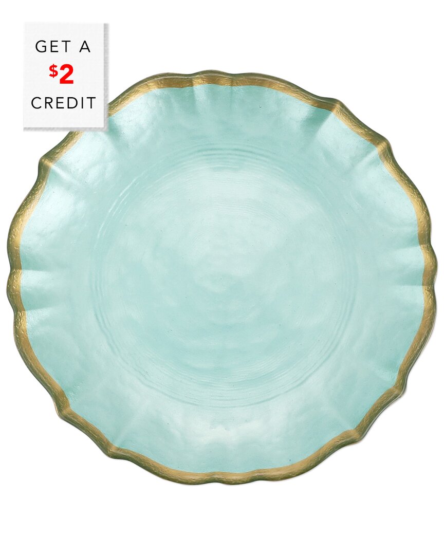 Vietri Viva By  Baroque Glass Cocktail Plate With $2 Credit In Blue