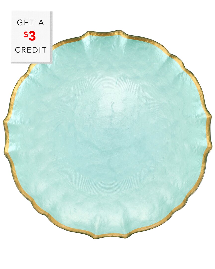 Shop Vietri Viva By  Baroque Glass Dinner Plate With $3 Credit In Blue