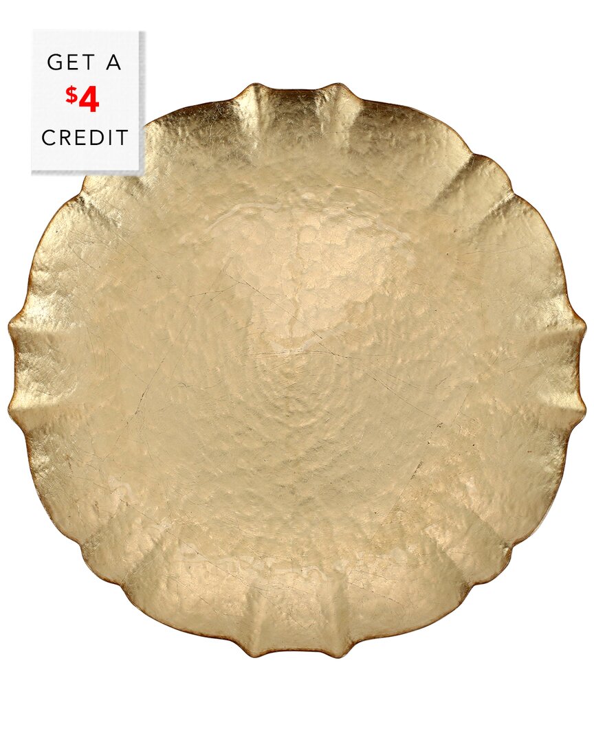 Vietri Viva By  Baroque Glass Charger/service Plate With $4 Credit In Gold