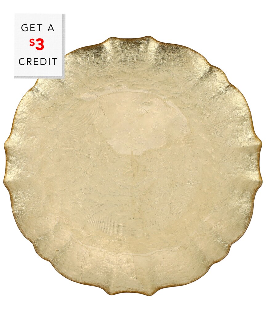Shop Vietri Viva By  Baroque Glass Dinner Plate With $3 Credit In Gold