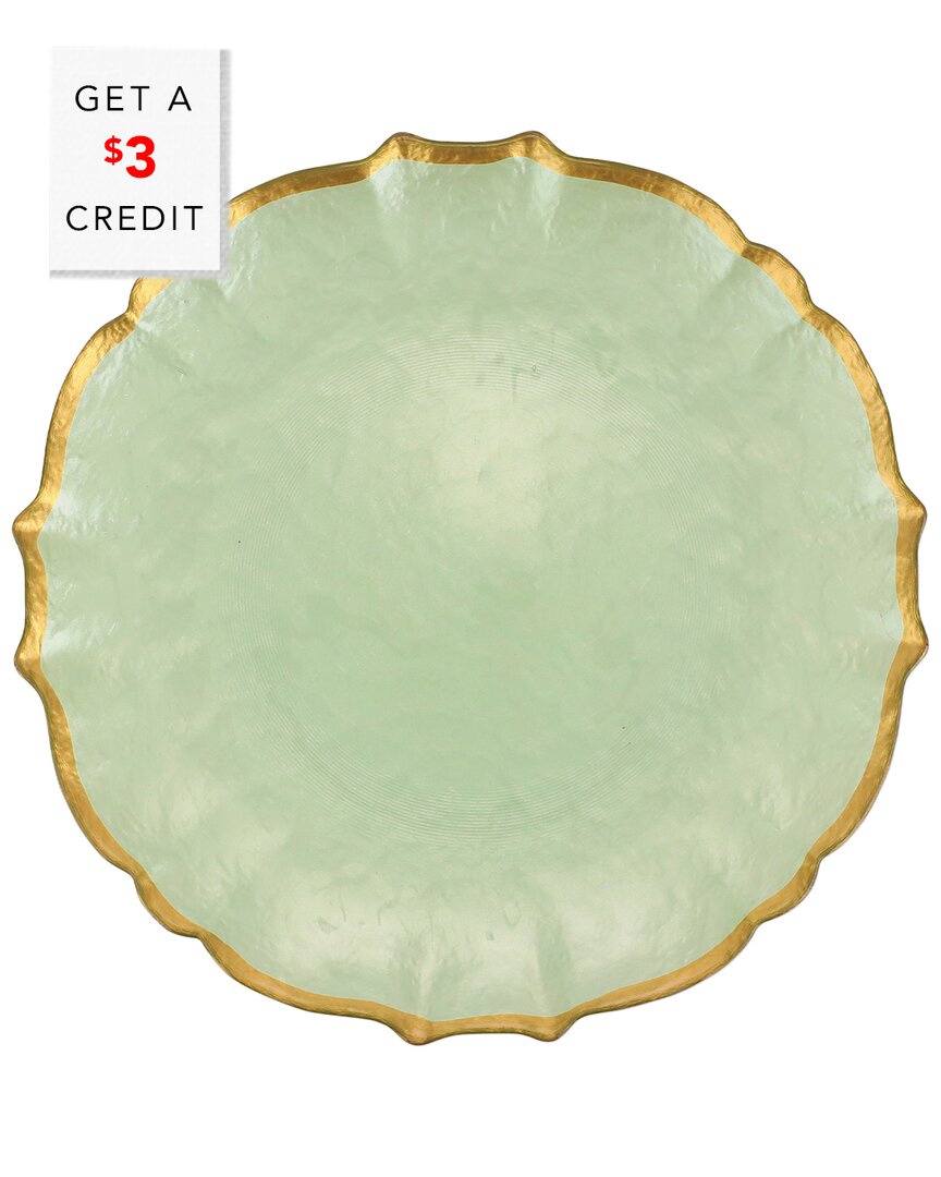 Vietri Viva By  Baroque Glass Dinner Plate With $3 Credit In Green