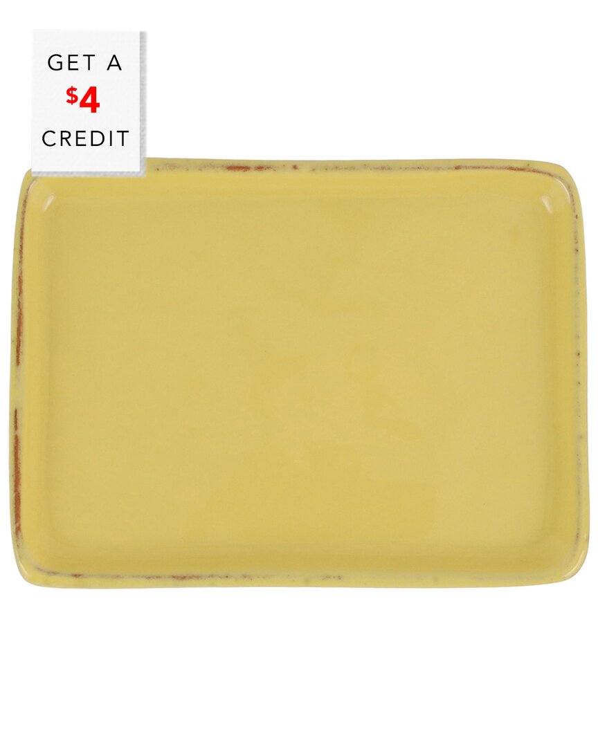 Shop Vietri Cucina Fresca Rectangular Tray With $4 Credit In Yellow