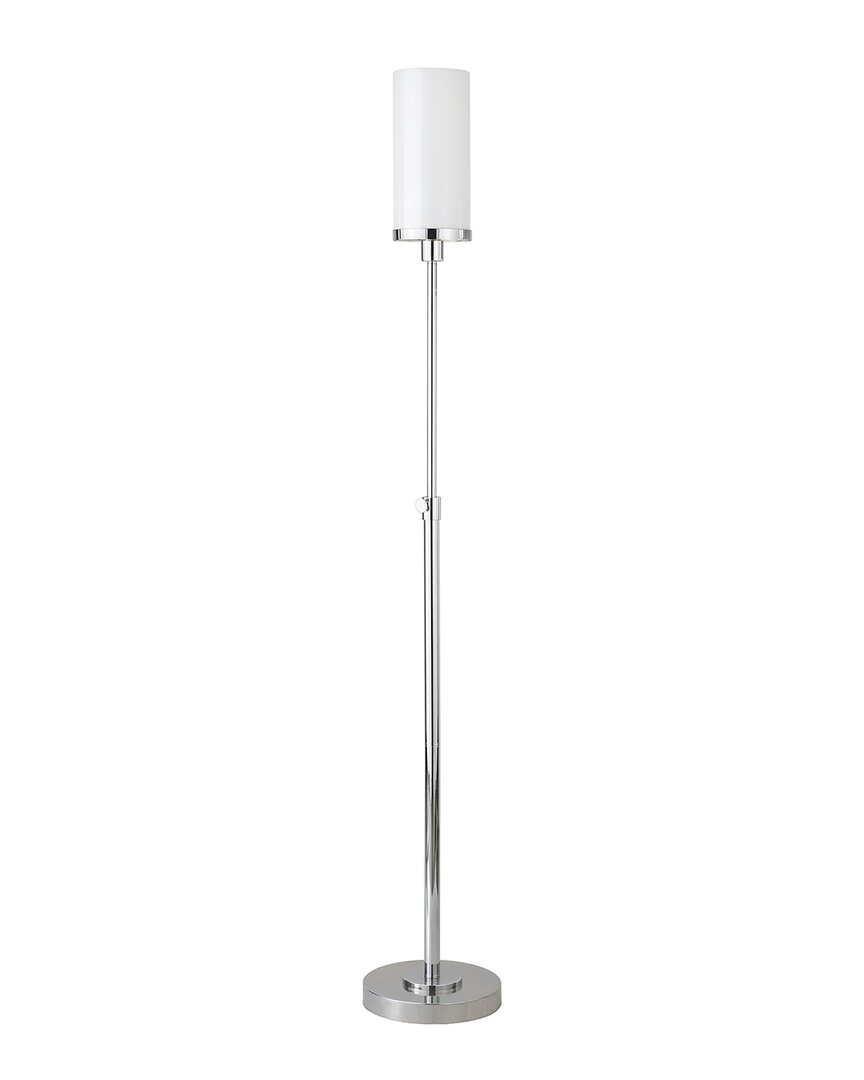 Abraham + Ivy Frieda Polished Nickel Floor Lamp With White Milk Glass Shade In Silver