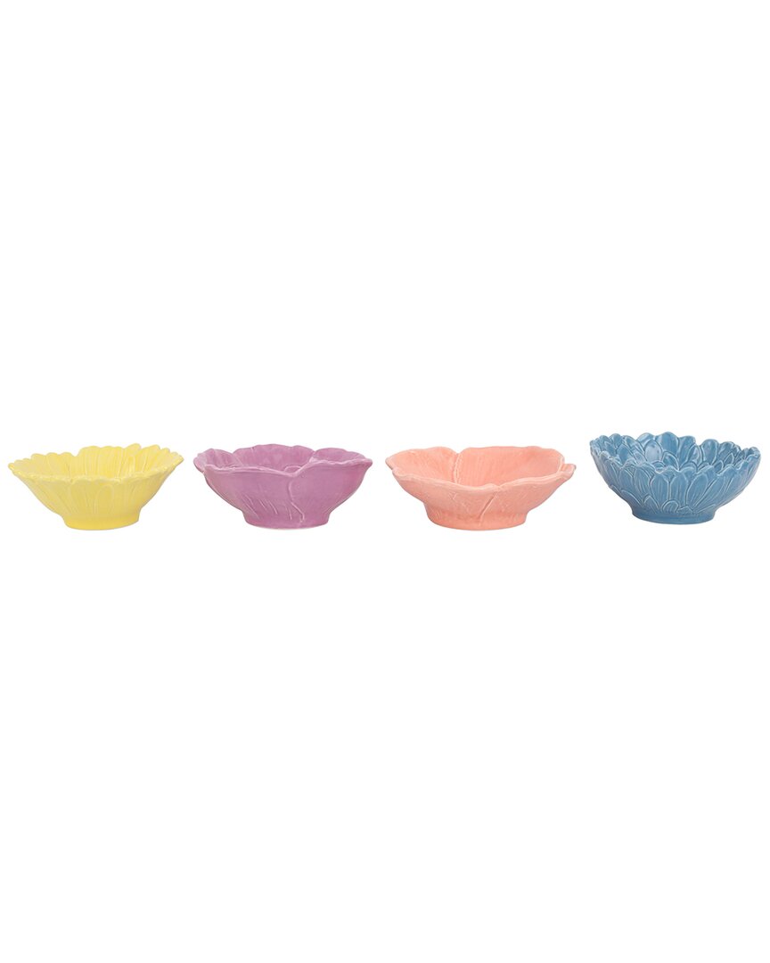 Vietri Fiori Di Campo Figural 4-piece Assorted Cereal Bowl Set In Multicolor