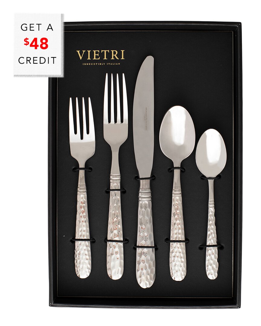 Vietri Martellato 20pc Flatware Set With $48 Credit In Silver