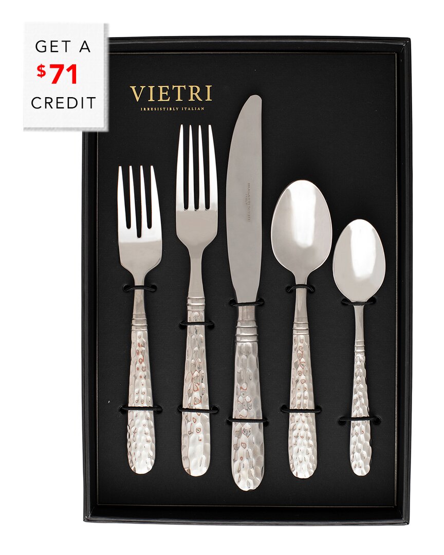 Vietri Martellato 20-piece Flatware Set In Silver