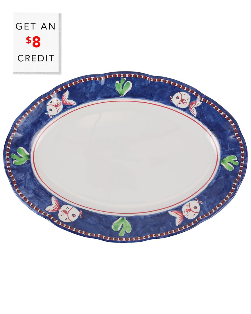 Shop Vietri Melamine Campagna Pesce Oval Platter With $8 Credit In Multicolor