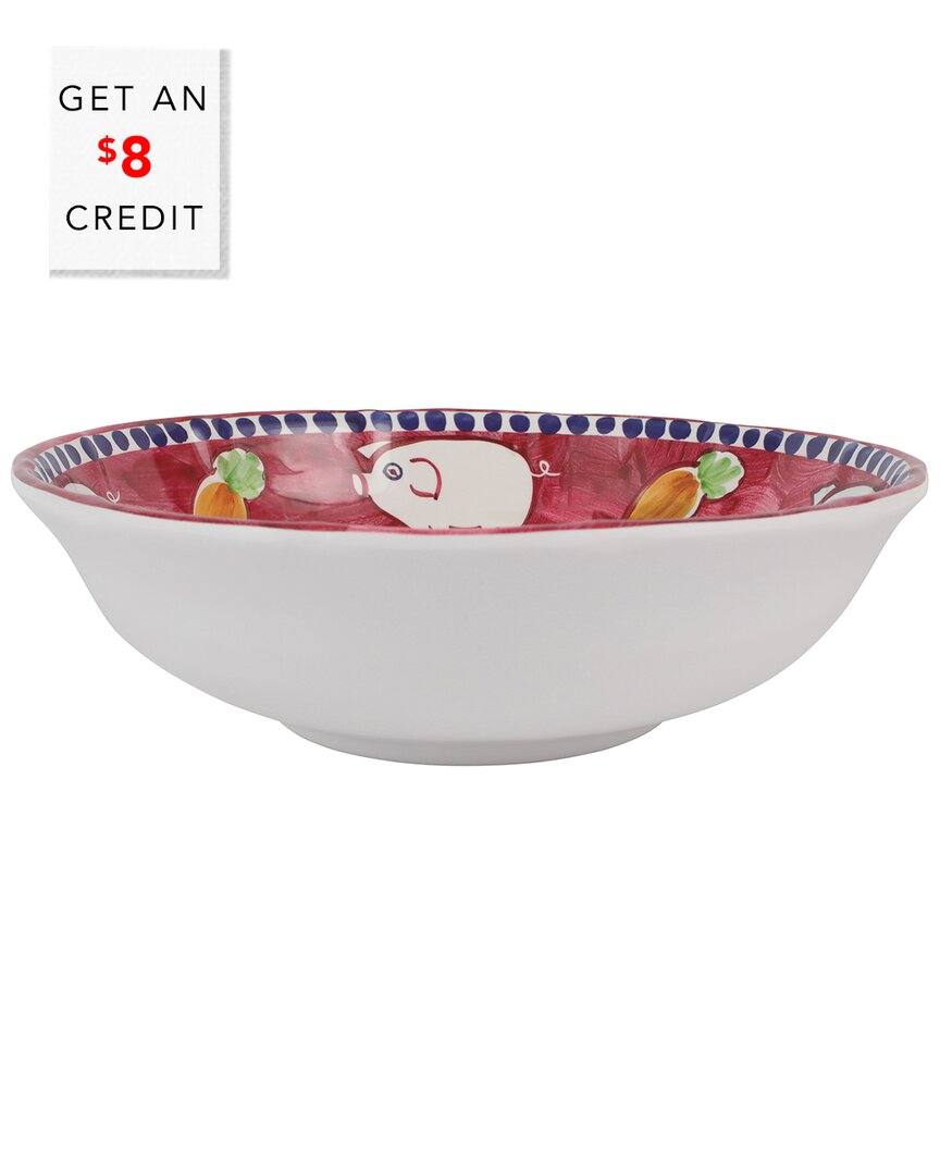 Vietri Melamine Campagna Porco Large Serving Bowl In Open Misce