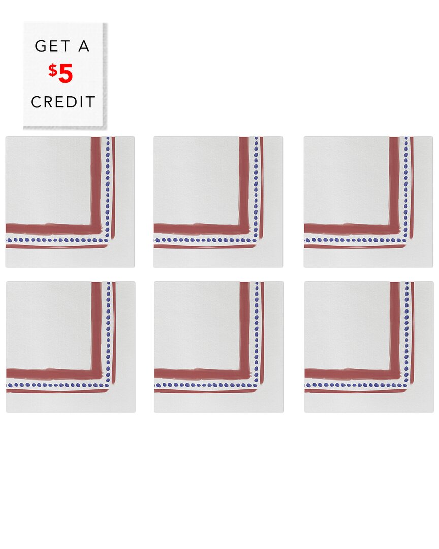 Vietri Papersoft Napkins Pack Of 120 Campagna Cocktail Napkins With $5 Credit In White